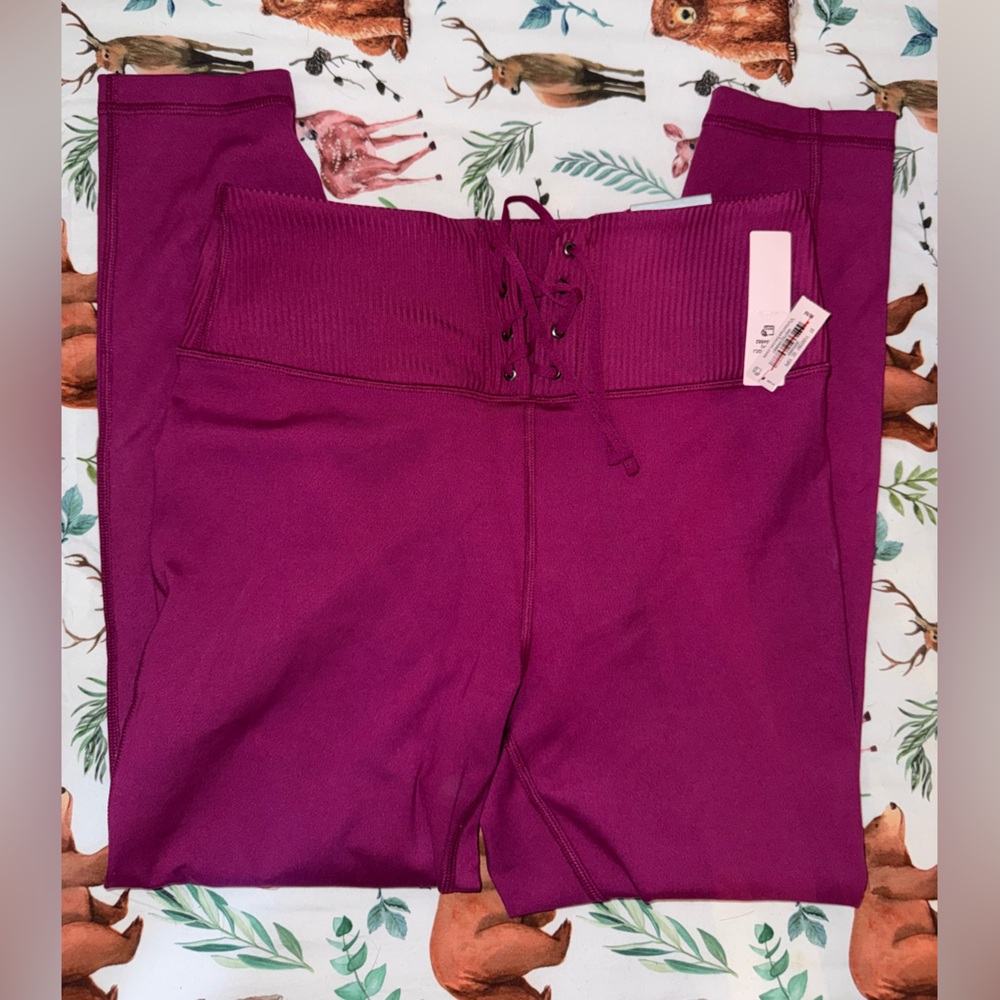 Victoria Secret Purple Lace-Up Leggings